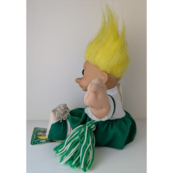 VTG Russ Troll Kidz Cheerleader w/ Tags Soft Body Yellow Hair Green White 12" - Picture 5 of 10